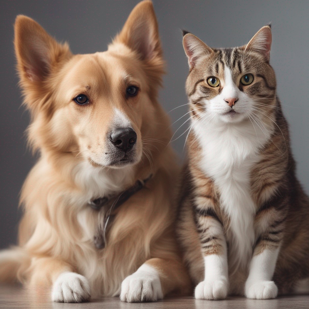 A heartwarming moment between a cat and a dog